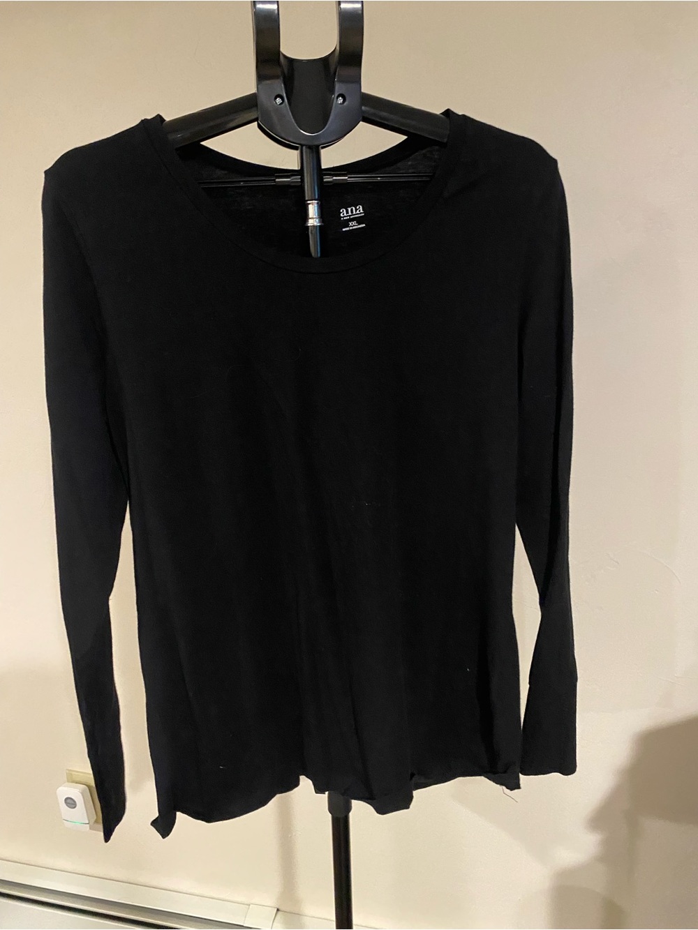 a.n.a Black Long Sleeve Crewneck Tee